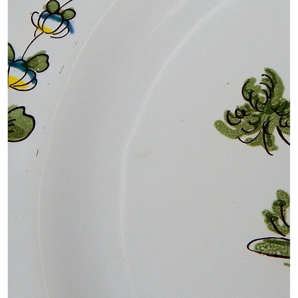 Varages France Cabanon Salad Plate Hand Painted Green Border 8.25 In Cabin Shed - Picture 5 of 9